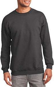 JustBlanks Fleece Sweatshirt for Men Tall Men’s Sweatshirt Crewneck Sweatshirt Relaxed-Fit Pullover Sweatshirt - Charcoal - 3XLT