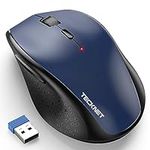 TECKNET Wireless Mouse for Laptop, 2.4G Wireless Computer Mouse with 3200 Adjustable DPI, 30 Months Battery, Ergonomic Grips, 6 Buttons Cordless Mouse, Portable Optical USB Mouse for PC, Laptop, Mac