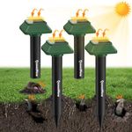Solar Powered Animal Deterent, Ultrasonic Animals Control Device, Waterproof Outdoor Animal Repellent for Deer Squirrel Raccoon Cat Bobcats, Frequency 18kHZ