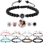 YRH Custom Photo Bracelet Personalized Photo Projection Bracelets with High-Definition Picture inside for Women/Men/Couple/Friends/Father's Day Memorial Gifts