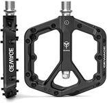 GEWAGE Mountain Bike Pedals, Non-Slip MTB Nylon Fiber Pedals, 9/16" Bicycle Pedals, Lightweight and Wide Flat Platform Pedals (Black)