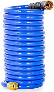 Camco Coiled Water Nozzle with Adjustable Spray Pattern Kit – Hose Design Prevents Kinking and Tangling, for Car Washing and Gardening