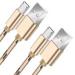 V Telesky 2Pack 5Ft Micro USB Cable Fast Charging Premium Nylon Braided, Compatible with Micro USB Devices