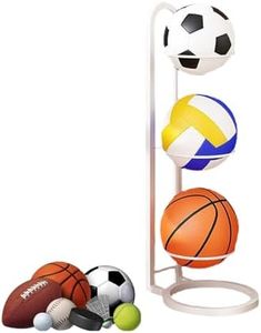 Xiixuuj Estantería de almacenamiento de pelota, soporte para pelotas, soporte para balones de fútbol, estante vertical de almacenamiento para pelotas de baloncesto, organizador de bolas multicapa,