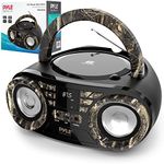 Pyle Portable CD Player Bluetooth Boombox Speaker-AM/FM Stereo Radio&Audio Sound,Supports CD-R-RW/MP3/WMA,USB,AUX,Headphone,LED Display,AC/Battery Powered,Real Tree-Pyle PHCD59.5