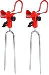 Wdwlbsm 2 Pack Rod Holders for Bank Fishing, Fish Pole Holder Ground Support Stand, Universal Stainless Steel Catfishing Equiment Bracket for Beach,360 Degree Adjustable, for Men