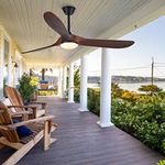 NWIASS 60 Inch Ceiling Fans with Lights and Remote, Large Outdoor Ceiling Fan with Light for Patio, Farmhouse 3 Blade Wood Propeller Ceiling Fan, Quiet Ceiling Fan for High Low Sloped Ceiling