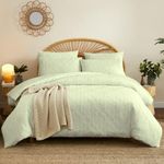 Boho Duvet Cover Queen Duvet Cover Boho - Queen Duvet Cover Set with 1 Comforter Queen Size & 4 Pillowcases, Sage Green Duvet Cover Queen Set - Duvet Cover Queen Size Duvet Covers - 90x90'' Sage Green