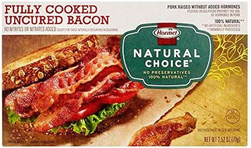 Hormel Natural Choice, Fully Cooked Uncured Bacon, 2.52 oz