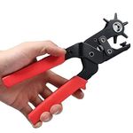 AmigozZ Heavy Rotary Leather Hole Punch Tool for Belts; Watch Bands; Dog Collars; Saddles; Fabric; DIY Home or Craft Projects -6 punching options