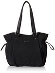 Vera Bradley Women's Microfiber Glenna Satchel Purse Handbag, Black, One Size