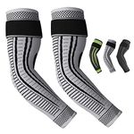 Elbow Support for Men and Women 2 Pack Antislip Elbow Brace Adjustable Elbow Sleeve Compression Arm Sleeve for Tennis Elbow, Golfers Elbow, Arthritis, Tendonitis, Joint Pain Relief (Gray, Medium)