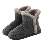 Men Gents Knitted Plush Home Indoor Slipper Thicken Fluffy Ankle Boots Socks Slippers Cozy Booties with Warm Lining Cosy Memory Foam Slipper Boots, Assorted Colors, 7/7.5 UK