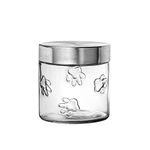 Amici Pet Collection, Maxwell Dog Glass Canister, 28 oz, Small, Metal Twist-Top Lid