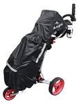 AXGLO Golf Cart Rain Cover -Waterproof - Rainproof - Lightweight - for Golf Push Cart - 3 Wheel - 4 Wheel - Electric Cart… (Black)