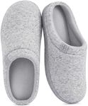 HomeTop Women's Dotted Knit Memory Foam Slippers with Anti-slip Sole Cloud Gray,7-8 US