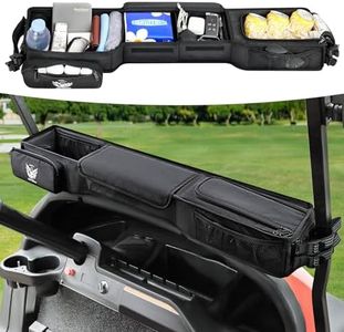 SKYJDM Foldable Golf Cart Inner Front Storage Basket, 1680D Oxford-Fabric Universal No-Drilling Golf Cart Dash Organizer Compatible with EZGO Club Car Drive Kandi Yamaha