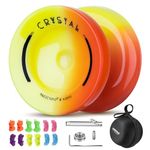 MAGICYOYO 2 Pack of Yoyo K2 Crystal Dual Funtion Yoyos, Responsive Yoyo for Kids (Red Yellow)