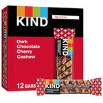 KIND Bars, Dark Chocolate Cherry Cashew + Antioxidants, Gluten Free, 1.4 Ounce Bars, 12 Count