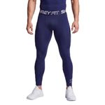 SHREY Intense Compression Long Tights Men’s Gym Running Sports Training Wear (Navy L)