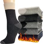 Hocerlu 5 Pairs Thermal Socks for Men, Warm Winter Men Sock with Wool - Soft and Cozy, Thick Boot Socks,UK 6-11