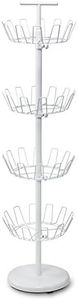 Honey-Can-Do SHO-01197 Shoe Tree with Spinning Handle, White, 4-Tier