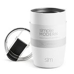 Simple Modern Travel Coffee Mug Tumbler with Flip Lid | Insulated Stainless Steel Iced Coffee Cup | Gifts for Women & Men | Voyager Collection | 12oz | Winter White