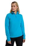 Mountain Warehouse Camber Half Zip Women's Striped Fleece - Lightweight, Warm & Cosy Half Zip Sweatshirt Top - Best for Camping, Outdoors, Travelling & Hiking Dark Teal L