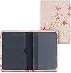 kwmobile Registration and Insurance Holder - Car Document Holder for Vehicle Documents and Cards - PU Leather with Design - Pink/White/Dusty Pink