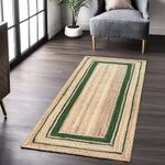 DecorAvenue Indian Handmade Handwoven Braided Jute Area Rug (Green,2' x 3')