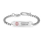 AOAMID Medical Alert Bracelets for Women Adjustable Personalized Free Engrave Medical ID Bracelets 6.5-8 Inch, 8.5 in, Metal, no gemstone