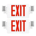 SPCETSUN 2 Packs Red Exit Sign with Emergency Lights,LED Emergency Exit Light with Battery Backup,UL Listed, AC 120/277V,Double Face Commercial Emergency Exit Light Combo for Business.