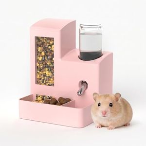 PawluxeNINE Hamster Water Bottle Feeder, No Drip 2-in-1 Dispenser