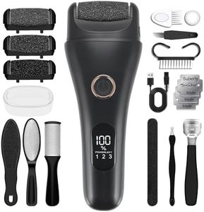 Callus Remover for Feet, Electric Foot Scrubber with Larger Grinder&LCD Display,3 Speed Foot File Professional Pedicure Tools, Foot SPA to Remove Callus Cracked&Hard Dead Skin - Wet&Dry Using