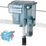 FEDOUR 350L/H Aquarium Hang on Filter, Ultra Quiet Fish Tank Filter, 3W Adjustable External Aquarium Filter, for 1-110L Tank (L- 2 Filter Cartridges)