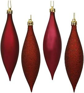 Vickerman 480342-5.5" Burgundy Finial Christmas Tree Ornament (Set of 8) (N500165)