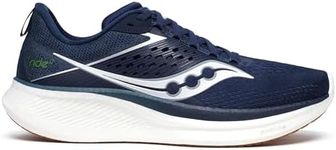 Saucony Men's Ride 17 Sneaker, Navy/Gum, US 10