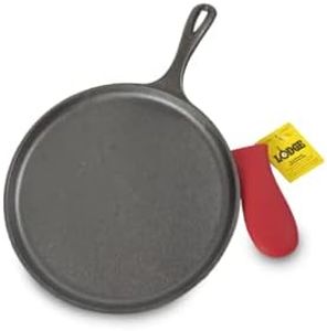 Lodge Cast Iron Griddle and Hot Handle Holder, 10.5", Black/Red