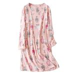 Dreamskull Nightdress for Women Ladies Long Sleeve Nightie Loose Nightshirt Cartoon Stely Nightgowns Home T-Shirt Dress For Autumn