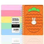 Pop Fidget It Notebook, Push bubble A5 Spiral Notebooks Fidget Toys, Cute Composition Notebooks, College Ruled Notebooks, Protable for School Office Gifts (Carrot)