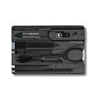 Victorinox Swiss Card, Swiss Army Card Knife, Multi Tool Credit Card Size, 10 Functions, Pen, Scissors, Black Transparent