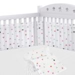 Aolso Cot Bumper, 2Pcs Breathable Mesh Cot Liner, Crib Rail Cover Baby Crib Bumper, Baby Boys Girls Nursery Breathable Crib Bed Liner Bumper (Triangle