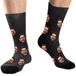 DEVFISH Personalized Photo Novelty Socks for Men, Customized Birthday gifts Women Face Socks, Custom Pet Face socks Presents