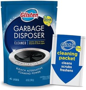 Glisten Garbage Disposer Cleaner and Freshener, Sink Disposal Odor Eliminator with Foaming Action, Lemon Scent, 4 Packets