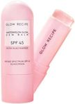 Glow Recipe Roll On Sunscreen Face Stick Dew Balm SPF 45 - Clear Travel Size Sunscreen with Hydrating Hyaluronic Acid & Niacinamide for a Dewy Glow - Non-Comedogenic Formula with No White Cast (.58oz)