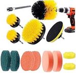 Drill Brush Scrub Pads 16 Piece Power Scrubber Cleaning Kit Power Drill Scrub Brush Attachments Cleaning Kits Cordless Drill for Cleaning Pool Tile, Sinks, Bathtub, Brick, Ceramic