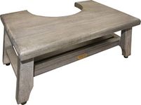EcoDecors CoastalVogue SerenityPoo 8in Tall ToiletStool GR530 in a Gray Finish