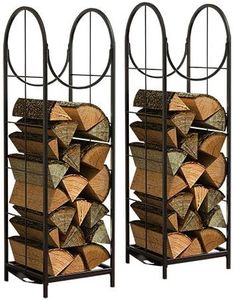 Two Panacea 15232 Vertical Log Bins, Black (2)