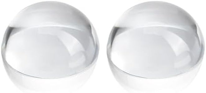 2Pcs 3.1inch Crystal Dome Magnifying Paperweight, Clear Distortion-Free Optics Convex Lens Set for Physics Classroom Home Decor, Paper Weights for Outdoor Events