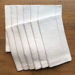 White Linen Hem Stitch Dinner Napkins - Set of 12 20"x20"-Ladder Hem Stitch 100% Linen Cloth Napkins-Super Value Bulk 12 Pack